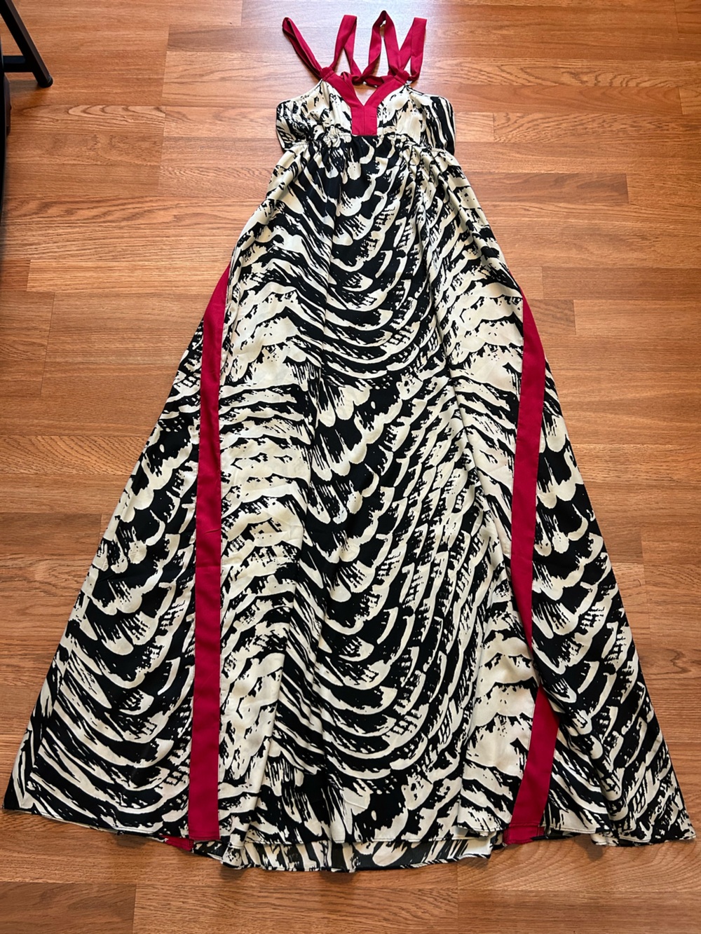 Express Maxi Dress Black Cream Small Petite